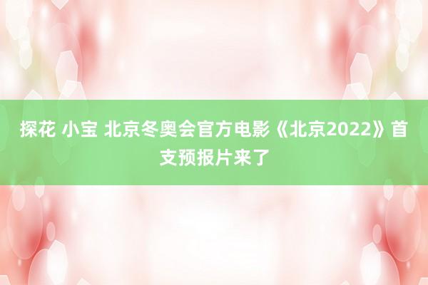 探花 小宝 北京冬奥会官方电影《北京2022》首支预报片来了