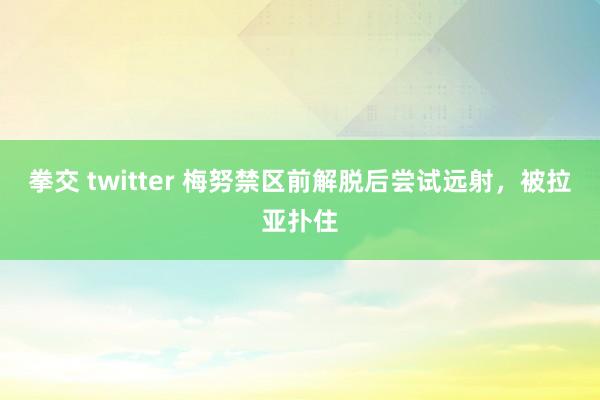 拳交 twitter 梅努禁区前解脱后尝试远射，被拉亚扑住