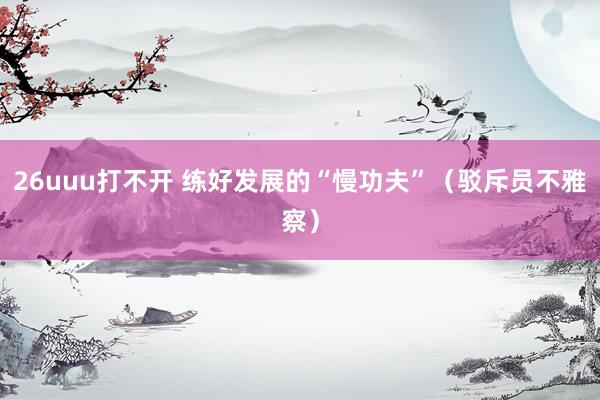 26uuu打不开 练好发展的“慢功夫”（驳斥员不雅察）