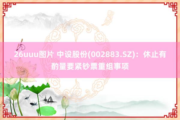 26uuu图片 中设股份(002883.SZ)：休止有酌量要紧钞票重组事项