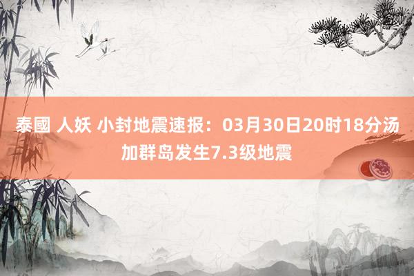 泰國 人妖 小封地震速报：03月30日20时18分汤加群岛发生7.3级地震