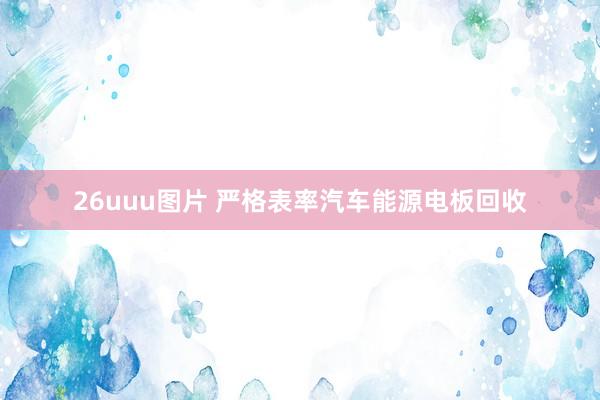 26uuu图片 严格表率汽车能源电板回收