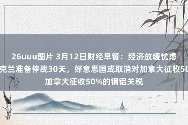 26uuu图片 3月12日财经早餐：经济放缓忧虑撑握金价，乌克兰准备停战30天，好意思国或取消对加拿大征收50%的钢铝关税