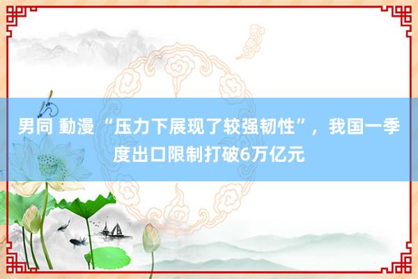 男同 動漫 “压力下展现了较强韧性”，我国一季度出口限制打破6万亿元